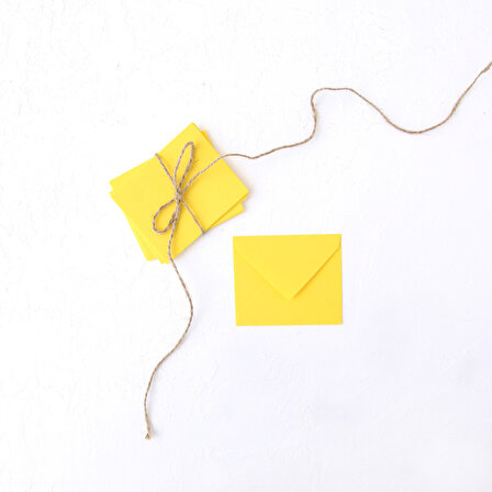 Minik zarf, 7x9 cm  10 adet (Sarı)