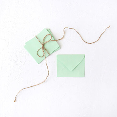 Minik zarf, 7x9 cm  10 adet (Su Yeşili)