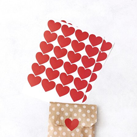 Kırmızı kalp sticker, 3.2 cm  2 sayfa
