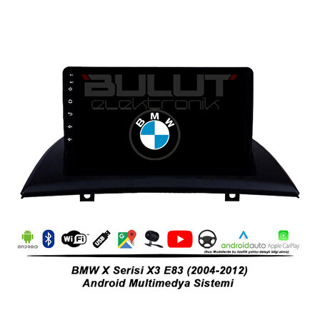 BMW X Serisi X3 E83 Android Multimedya Sistemi (2004-2012) 2 GB Ram 32 GB Hafıza 8 Çekirdek İphone CarPlay Android Auto Pıoneer Roadstar Seri