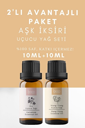 2li Avantajlı Paket Aşk İksiri Itır & Ylang-Ylang %100 Saf Uçucu Yağı (10ml + 10ml)