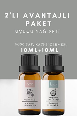 2li Avantajlı Set Itır & Bergamot Saf Aromaterapi Uçucu Yağı (10 ml + 10 ml)