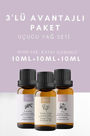 Itır & Lavanta & Ylang Ylang Saf Aromaterapi Uçucu Yağı Avantajlı 3 Lü Set (30 ml)