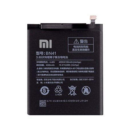 Xiaomi RedMi Note 4 Batarya Xiaomi RedMi BN41 Uyumlu Yedek Batarya