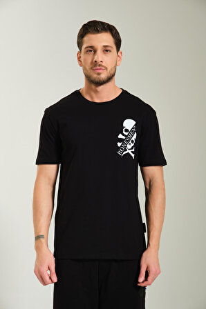 BONESMEN Yuvarlak Yaka T-shirt Double Skull