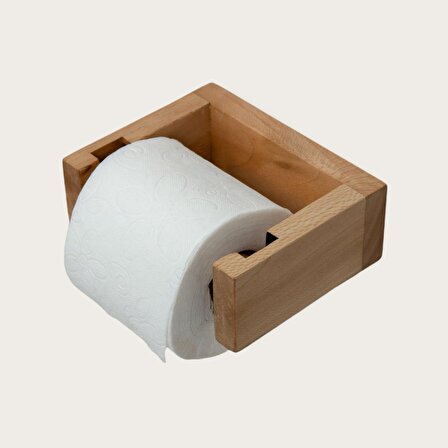 Ahşap Geçmeli Tuvalet Kağıtlık - Çınar