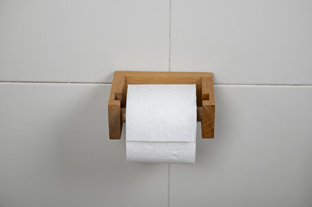 Ahşap Geçmeli Tuvalet Kağıtlık- Meşe