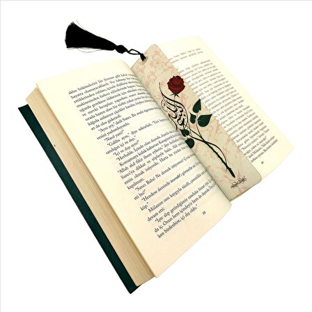 'BİSMİLLAH' Baskılı, Püsküllü Kitap Ayracı  (Hediyelik Bookmark, Ayraç-009)