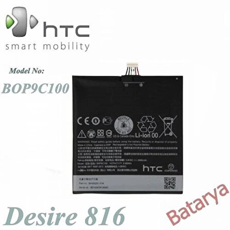 HTC Desire 816 Batarya HTC BOP9C100 Uyumlu Batarya