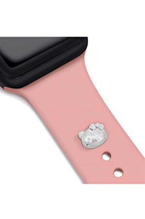 Apple Watch Uyumlu Kedicik Figürlü Charm Kordon Aksesuar Akıllı Saat Pini