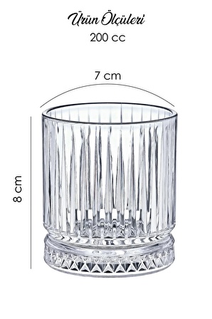 6 Adet Kristal Akrilik Su & Meşrubat Bardak Seti 200 Cc Şeffaf (cam Değildir)