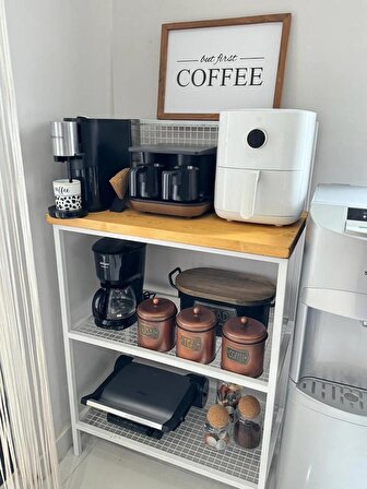 Lüks Kahve Köşesi / Mutfak Rafı / Mutfak Bangosu / Çok Amaçlı Raf / Metal Kahve Standı