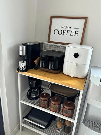 Lüks Kahve Köşesi / Mutfak Rafı / Mutfak Bangosu / Çok Amaçlı Raf / Metal Kahve Standı