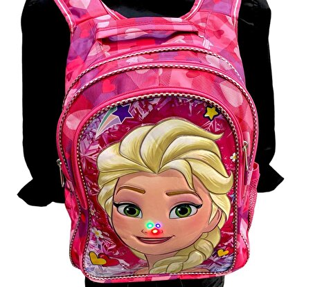 Elsa ışıklı ilkokul çantası 2'li takım