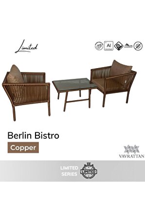 Berlin Bistro Rattan Bahçe Balkon Oturma Takımı