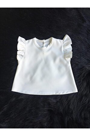 Kız Çocuk Bebek Kırık Beyaz Üst Bluz