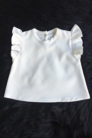 Kız Çocuk Bebek Kırık Beyaz Üst Bluz