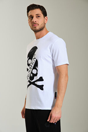 Yuvarlak Yaka T-shirt "Parlak Skull"
