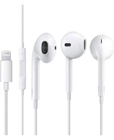 Apple Iphone Uyumlu Lightning Kablolu Mikrofonlu Kulak İçi Kulaklık Beyaz