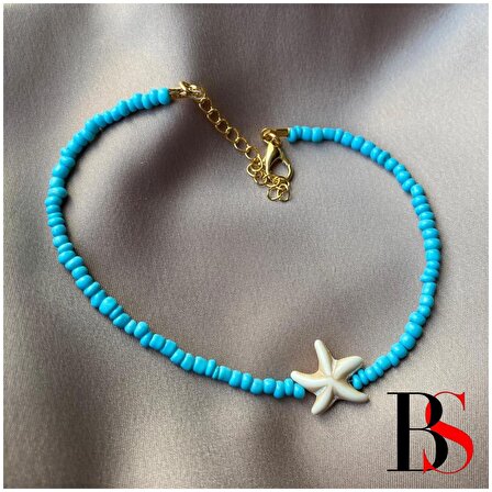 Mavi Boncuk & Beyaz Deniz Yıldızı Kadın Kolye