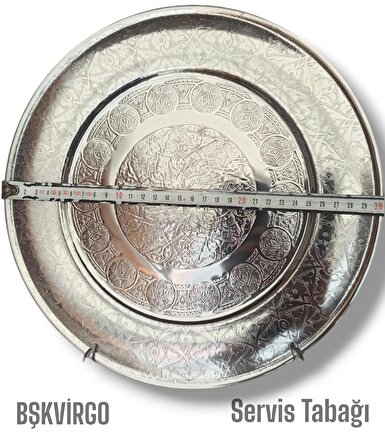 Paslanmaz Çelik Servis Sunum Tabağı 30 cm