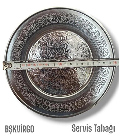 Paslanmaz Çelik Servis Sunum Tabağı 20 cm