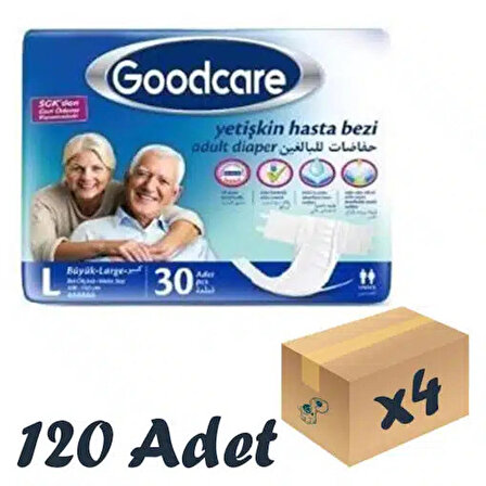 Goodcare Bel Bantlı Yetişkin Hasta Bezi Large 30’lu 4 Paket 120 Adet