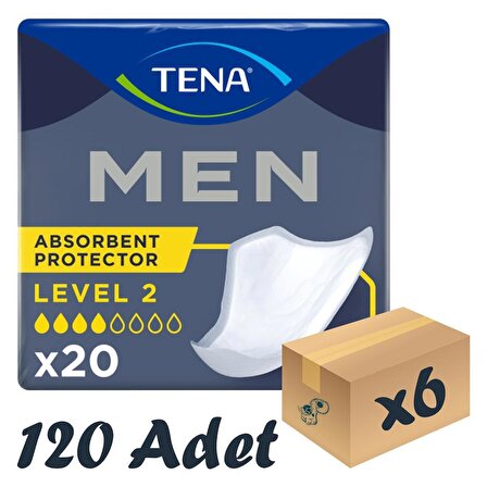 TENA Men Level-2, Erkek Mesane Pedi, 4 Damla, 20’li 6 Paket