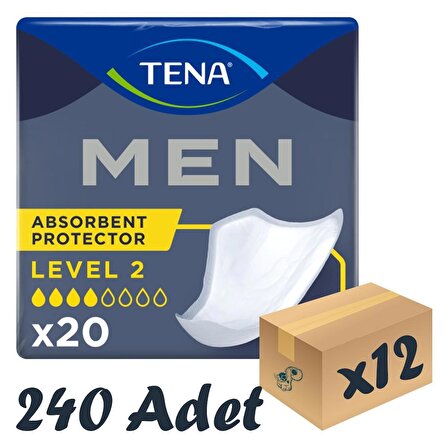 TENA Men Level-2, Erkek Mesane Pedi, 4 Damla, 20’li 12 Paket