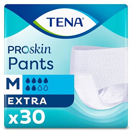 TENA ProSkin Pants Extra Emici Külot, Orta Boy (M), 6 Damla, 30'lu Paket