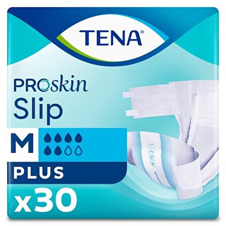 TENA ProSkin Slip Plus Bel Bantlı Hasta Bezi, Orta Boy (M), 6 Damla, 30'lu Paket