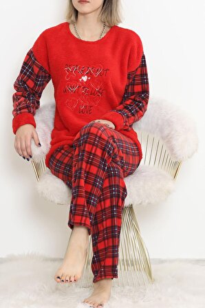 Polar Peluş Pijama Takımı Kırmızılaci - 17025.1049.