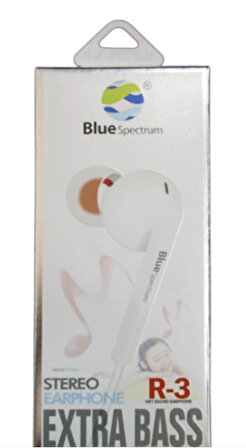 Blue Spectrum R-3 Extra Bass Mikrofonlu Sterio Kulak İçi Kulaklık BEYAZ