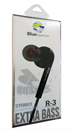 Blue Spectrum R-3 Extra Bass Mikrofonlu Sterio Kulak İçi Kulaklık SİYAH