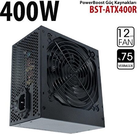 PowerBoost BST-ATX400R 400W Siyah Fan ATX PSU