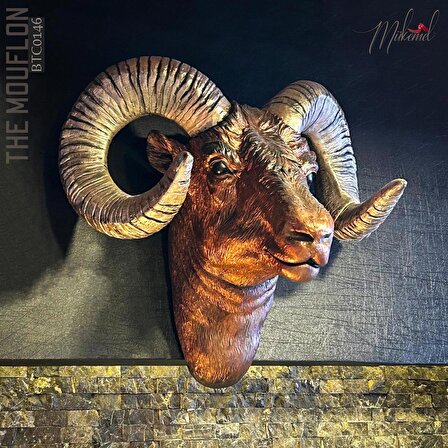 Muflon (nadir hayvan heykeli, vahşi yaratık, Asya koyunu, el yapımı dekor) Mukemel Tasarımları