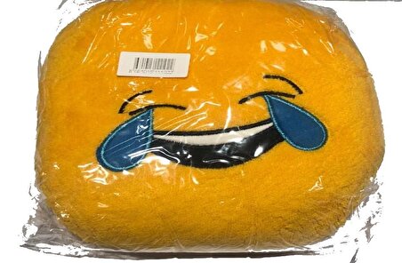 Emoji Boyun Yastık Lastikli Yuvarlak Polar Yumuşak Yüzey 20cm