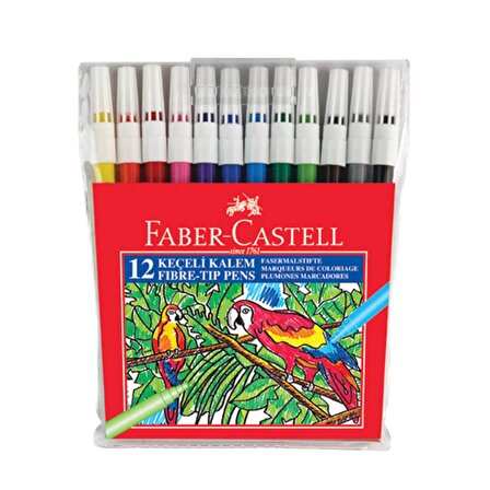 Faber Castell Pastel Boya Keçeli Boya Metal Tüp Kuru Boya 12 li ve Resim Defteri
