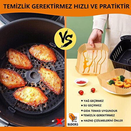 Airfryer Pişirme Kağıdı 100 Adet airfrey yagli kagit pisirme kagidi fritoz air fryer Hava Fritözü