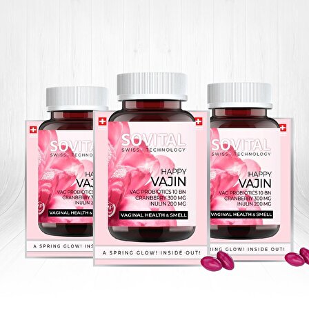 Sovital Happy Vajin Vajina Sağlığı ve Kokusu 40 Softgels 3 Adet