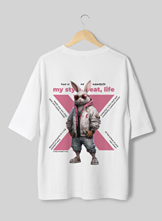 X7 Street Koleksiyonu Bunny Oversize T-shirt