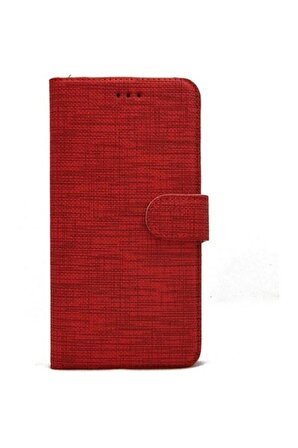 Buway Apple Iphone 14 Kartvizitli Cüzdan Kılıf Kırmızı