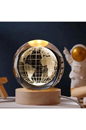 Dünya Haritası Kristal Top Gece Lambası