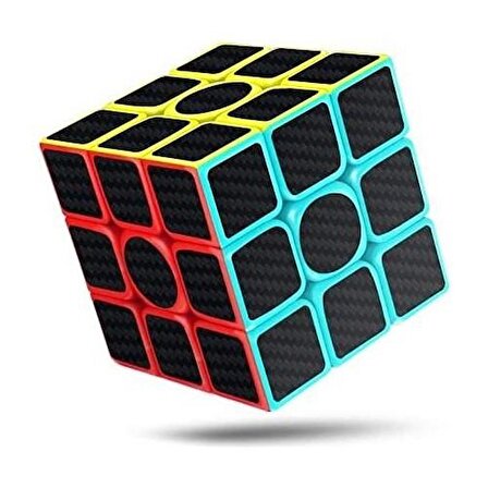 Karbon Fiber Etiket Kaplama Rubik Zeka Küpü