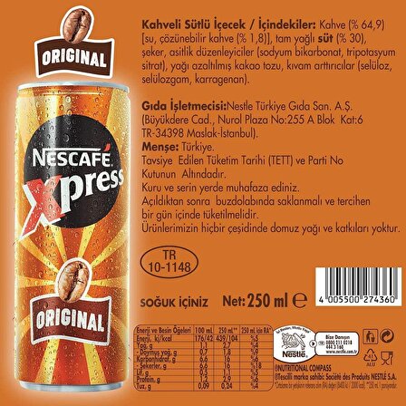 Nescafe Xpress Original Soğuk Kahve - 12 Adet 250 ml