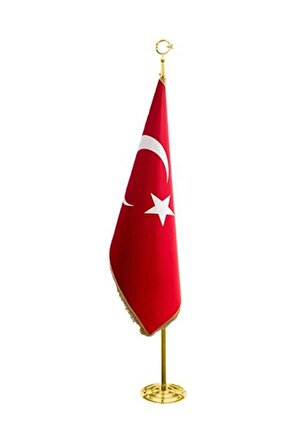 Sarı Direkli Sarı Saçaklı Türk Makam Bayrağı