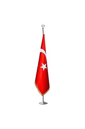 Makam Bayrağı, Türk Bayrağı, Sarı Saçaklı, Krom Direkli