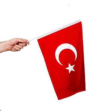 Sopalı Türk Bayrağı 50x75 cm Alpaka Kumaş
