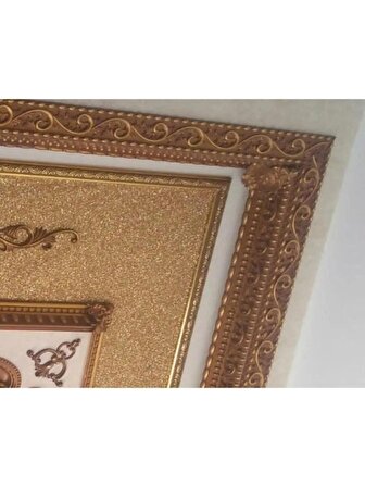 Dekoratif Poliüretan Saray Duvar&Tavan Çıta Bordürü -Renk: Altın (En:10 CM-BOY:100 Cm)-Duvar Süsü