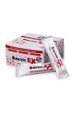 Bacvirex Nano Kolodial Gümüş Hijyen Havlusu (30x30 Cm - Kutu 15 Adet)